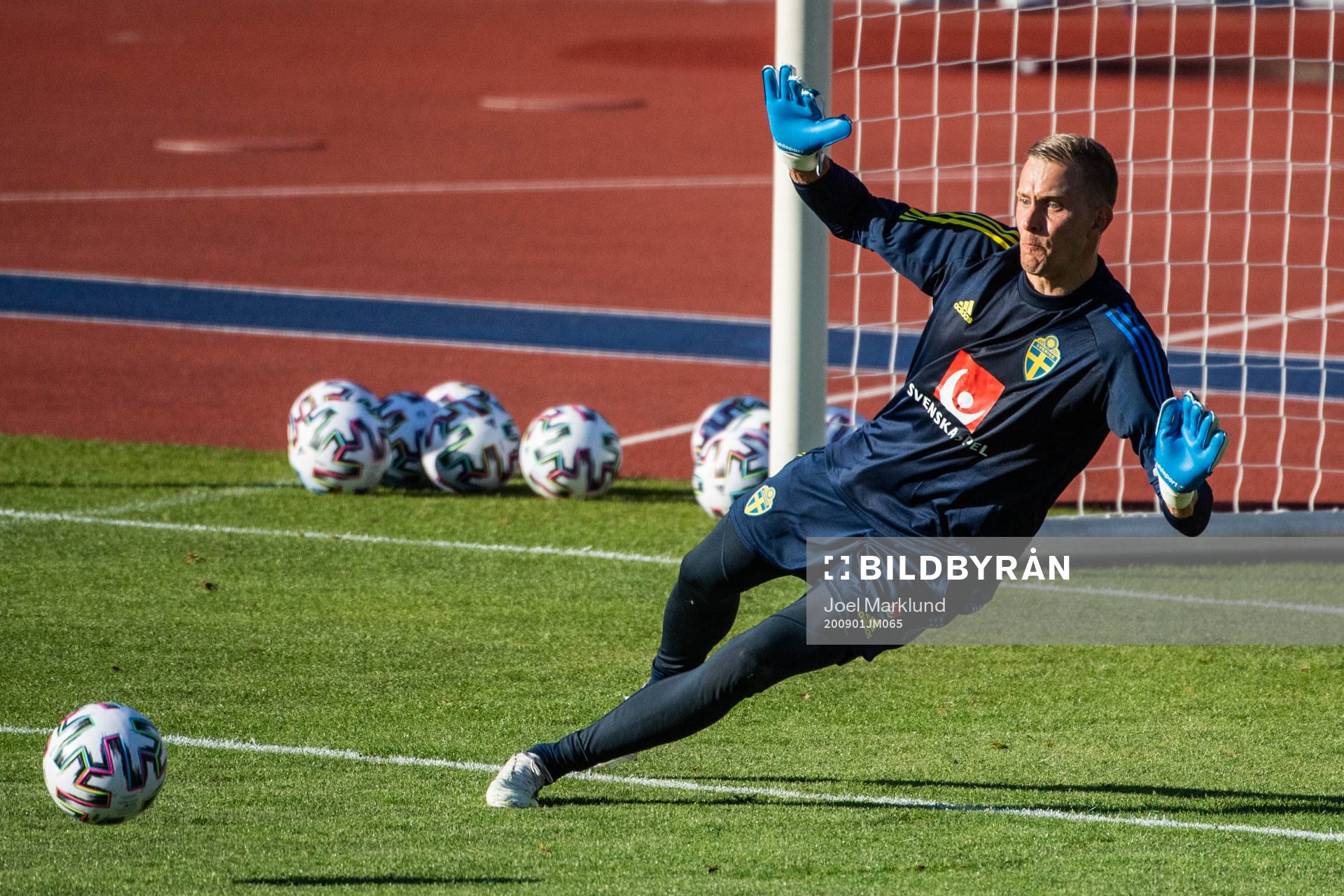 Goalkeeper Karl-Johan Johnsson of the Swedish national
