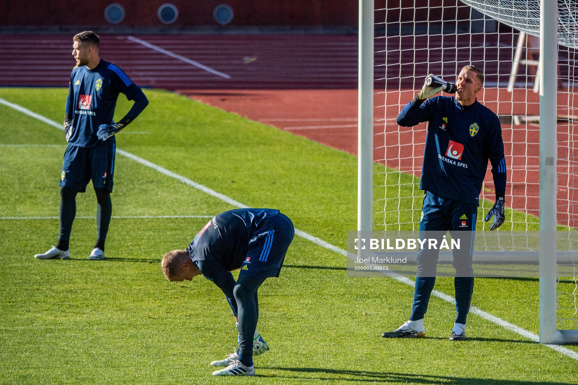 Goalkeepers Kristoffer Nordfeldt, Karl-Johan Johnsson and