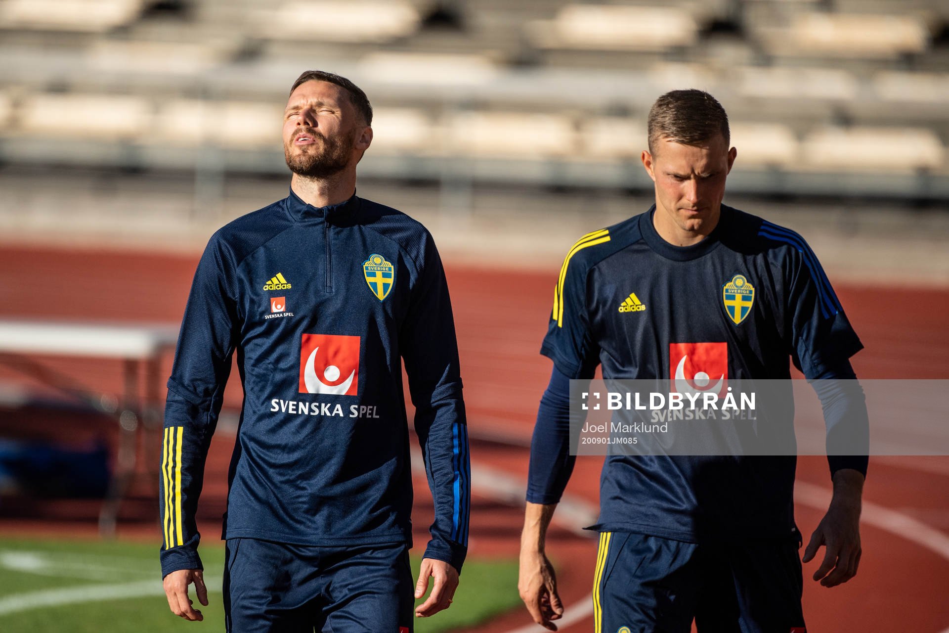 Marcus Berg and goalkeeper Karl-Johan Johnsson of the