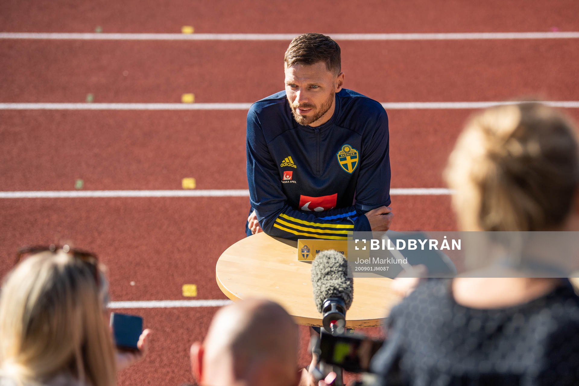 Marcus Berg of the Swedish national football team is being