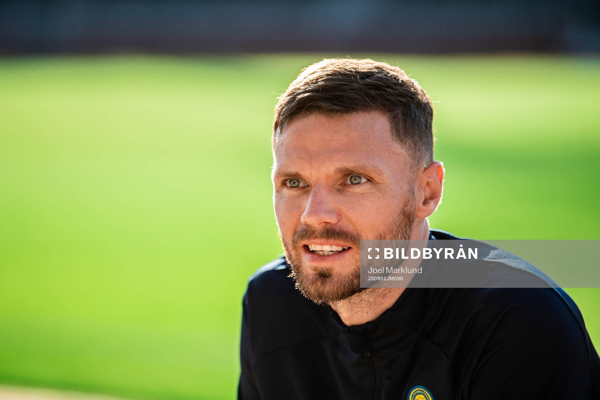 Marcus Berg of the Swedish national football team is being
