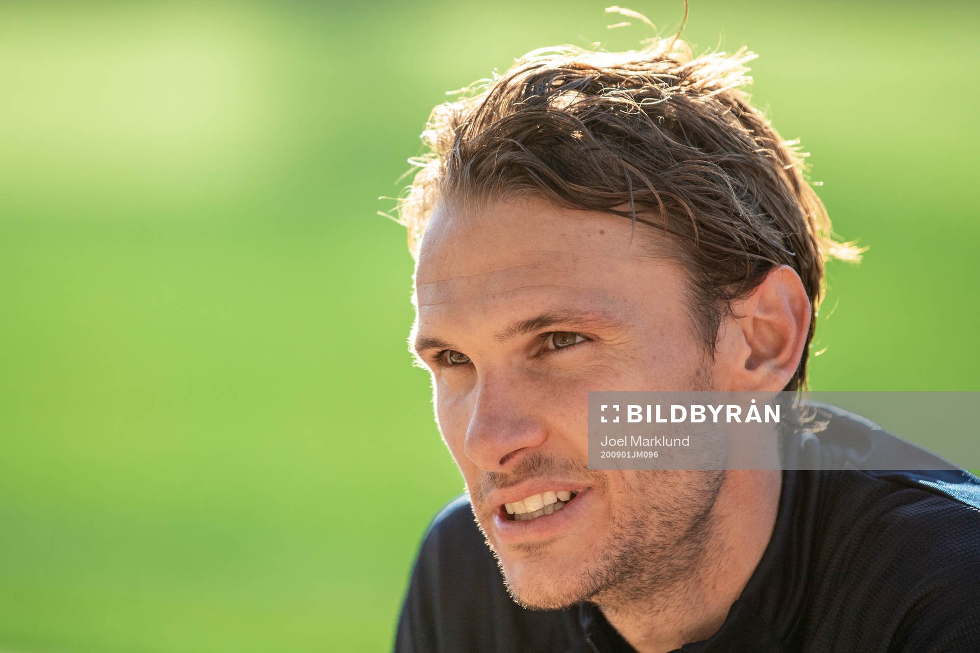 Albin Ekdal of the Swedish national football team is being interviewed after a training session on September 1, 2020 in Stockholm.