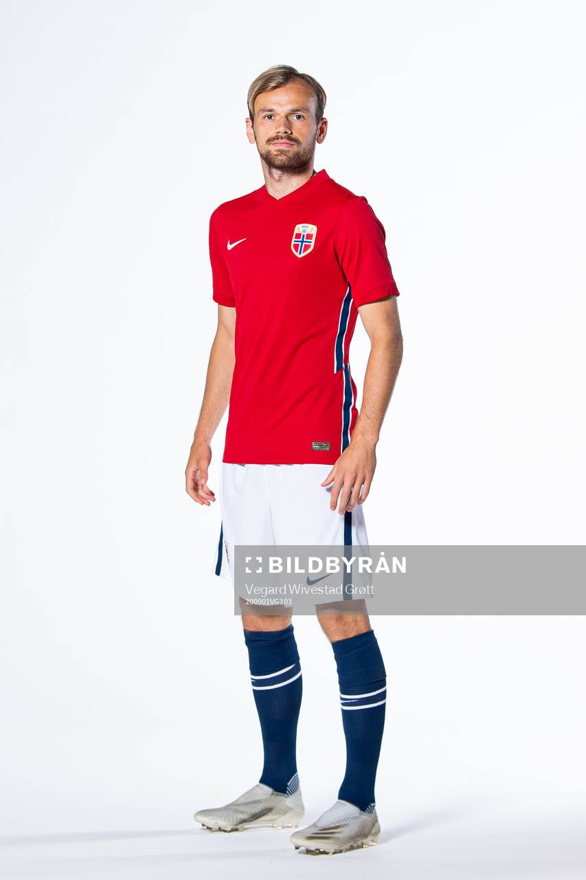 Iver Fossum of the Norwegian national football team poses