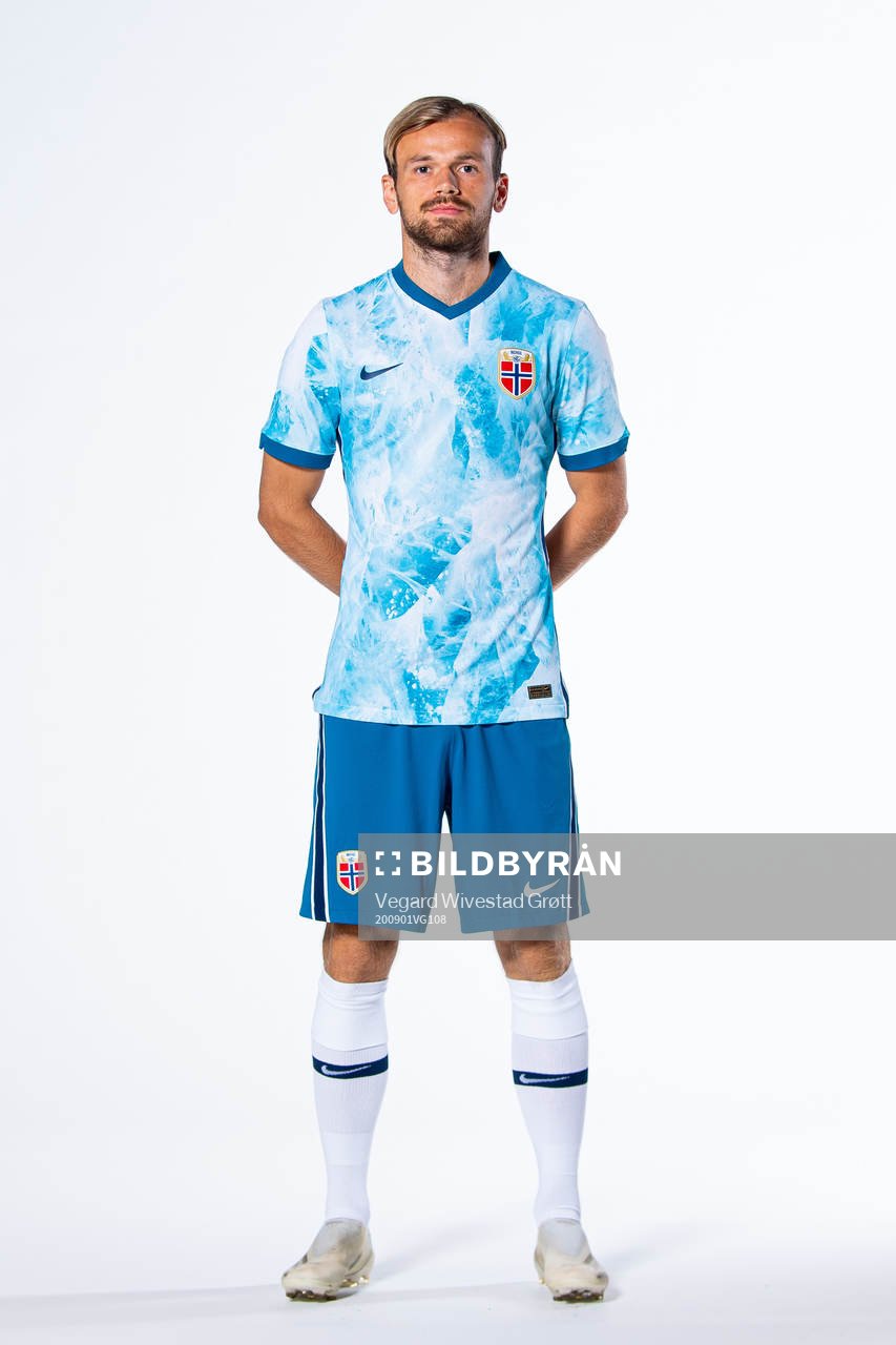 Iver Fossum of the Norwegian national football team poses