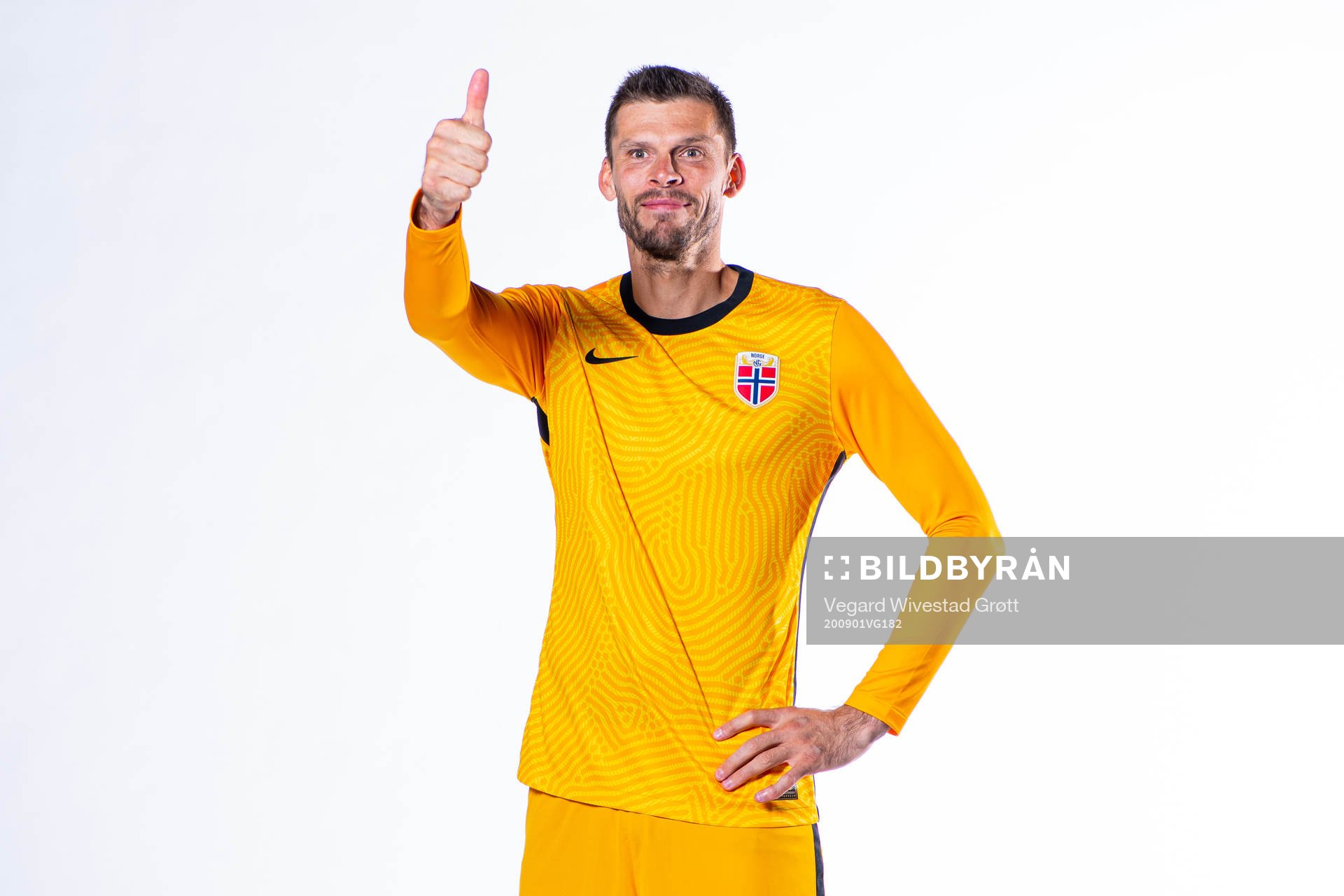 Goalkeeper Rune Almenning Jarstein of the Norwegian
