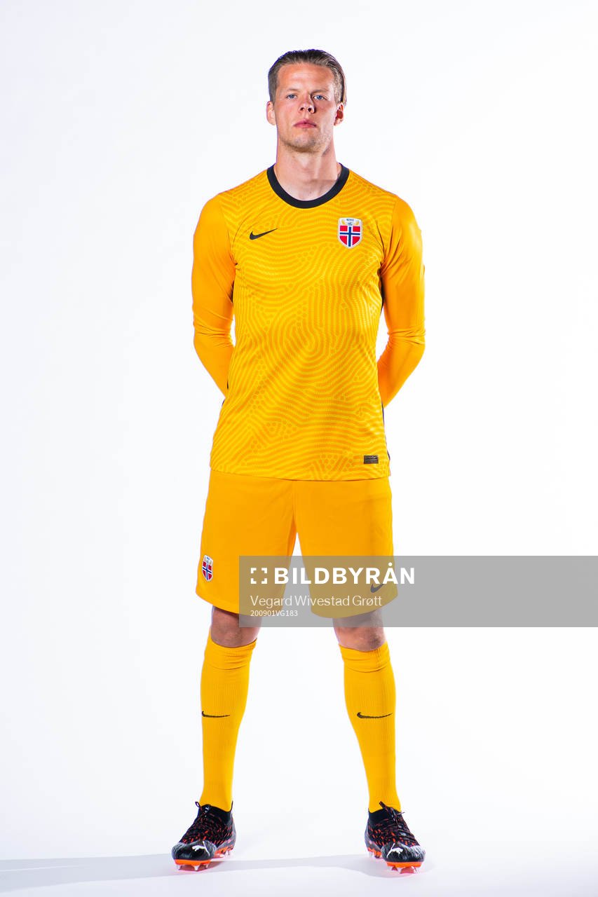Goalkeeper Ørjan Håskjold Nyland of the Norwegian
