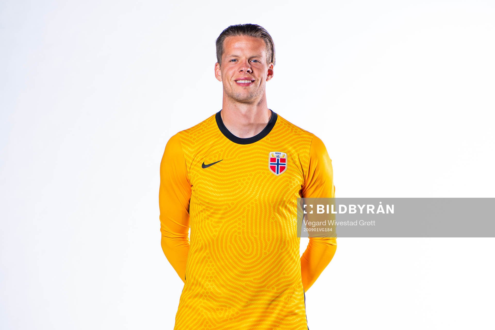 Goalkeeper Ørjan Håskjold Nyland of the Norwegian