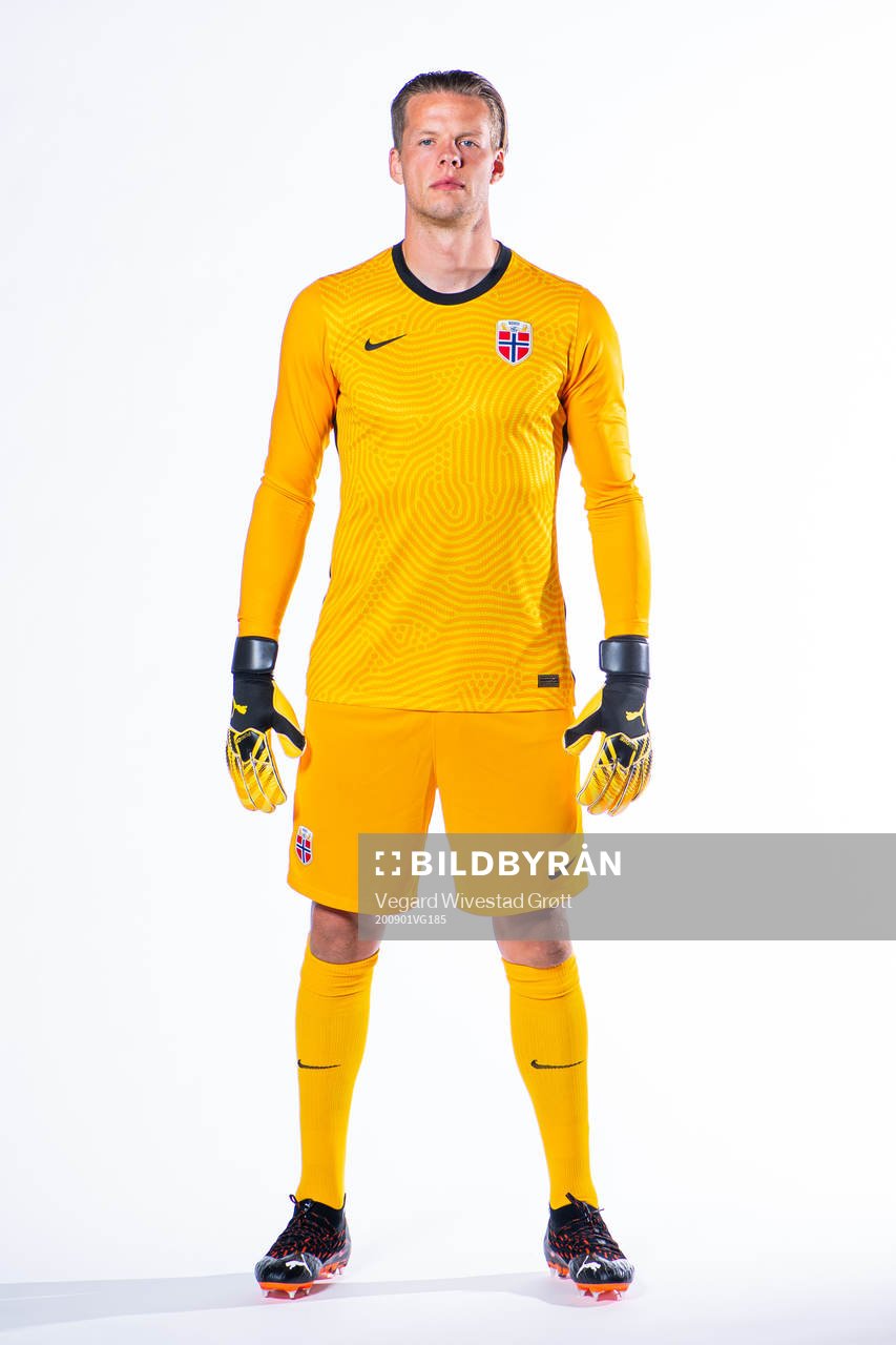 Goalkeeper Ørjan Håskjold Nyland of the Norwegian