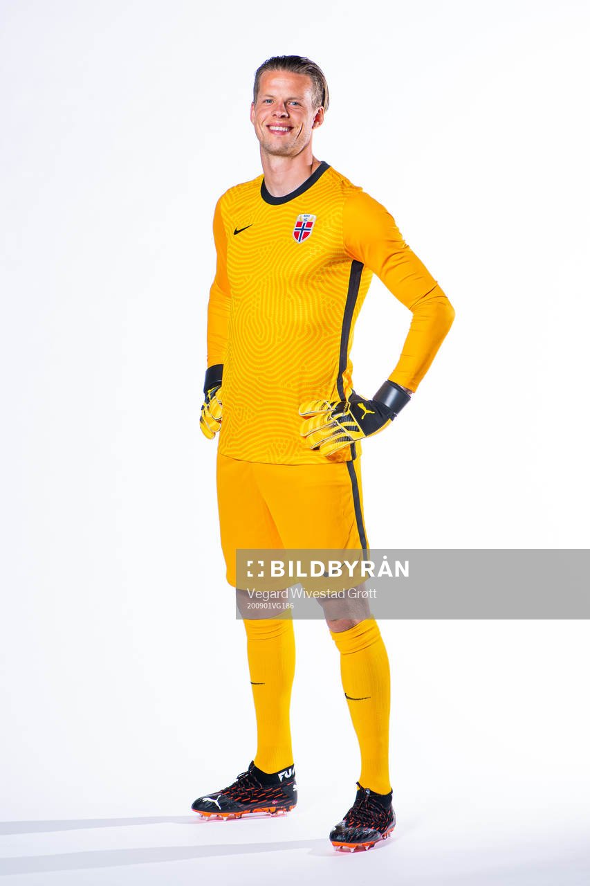 Goalkeeper Ørjan Håskjold Nyland of the Norwegian
