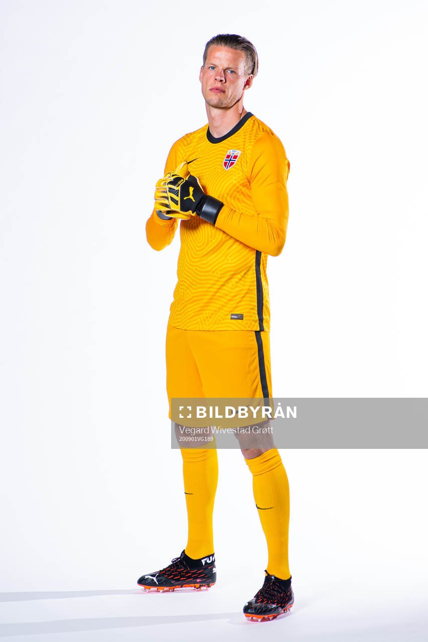 Goalkeeper Ørjan Håskjold Nyland of the Norwegian