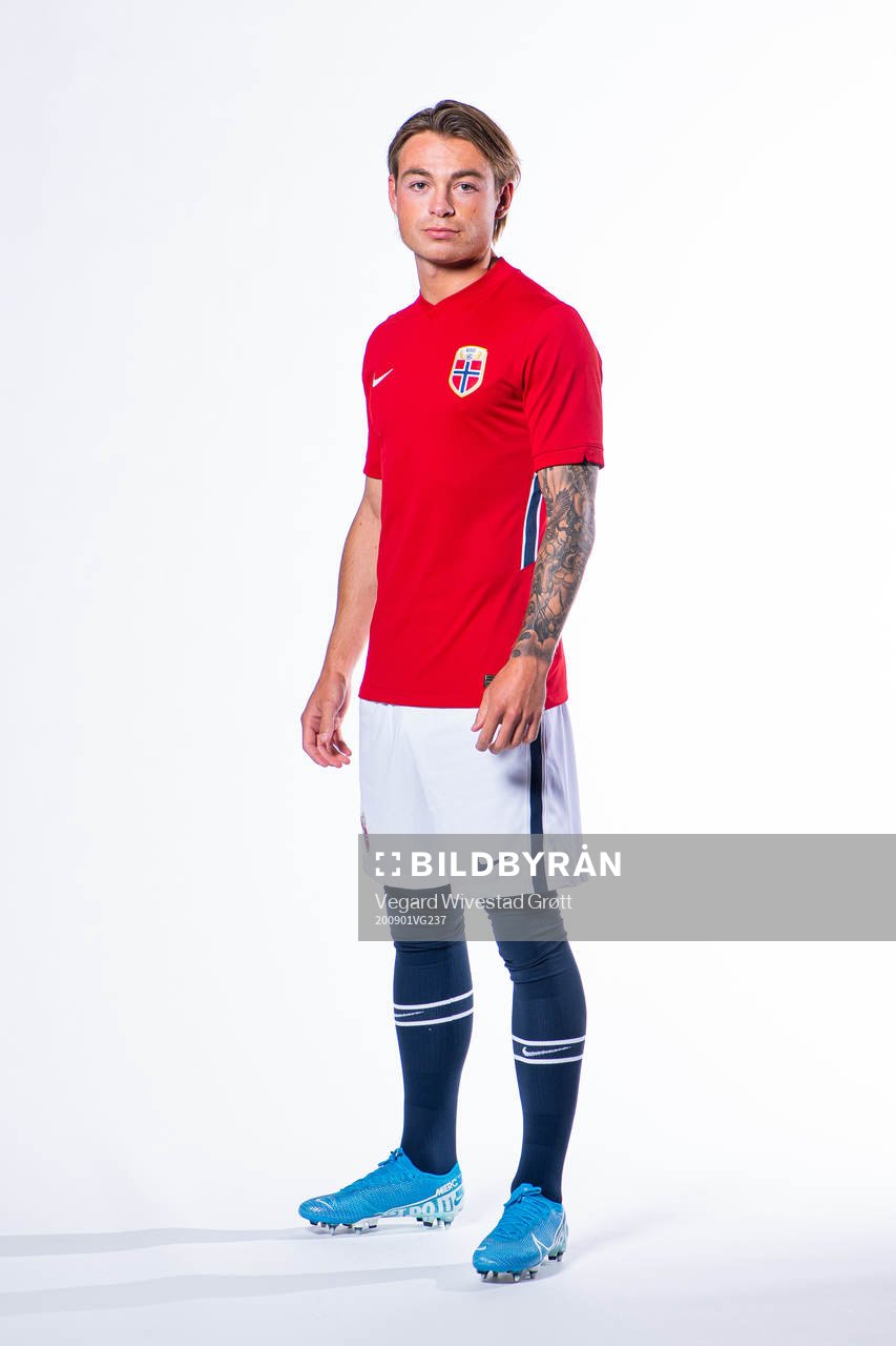 Patrick Berg of the Norwegian national football team poses