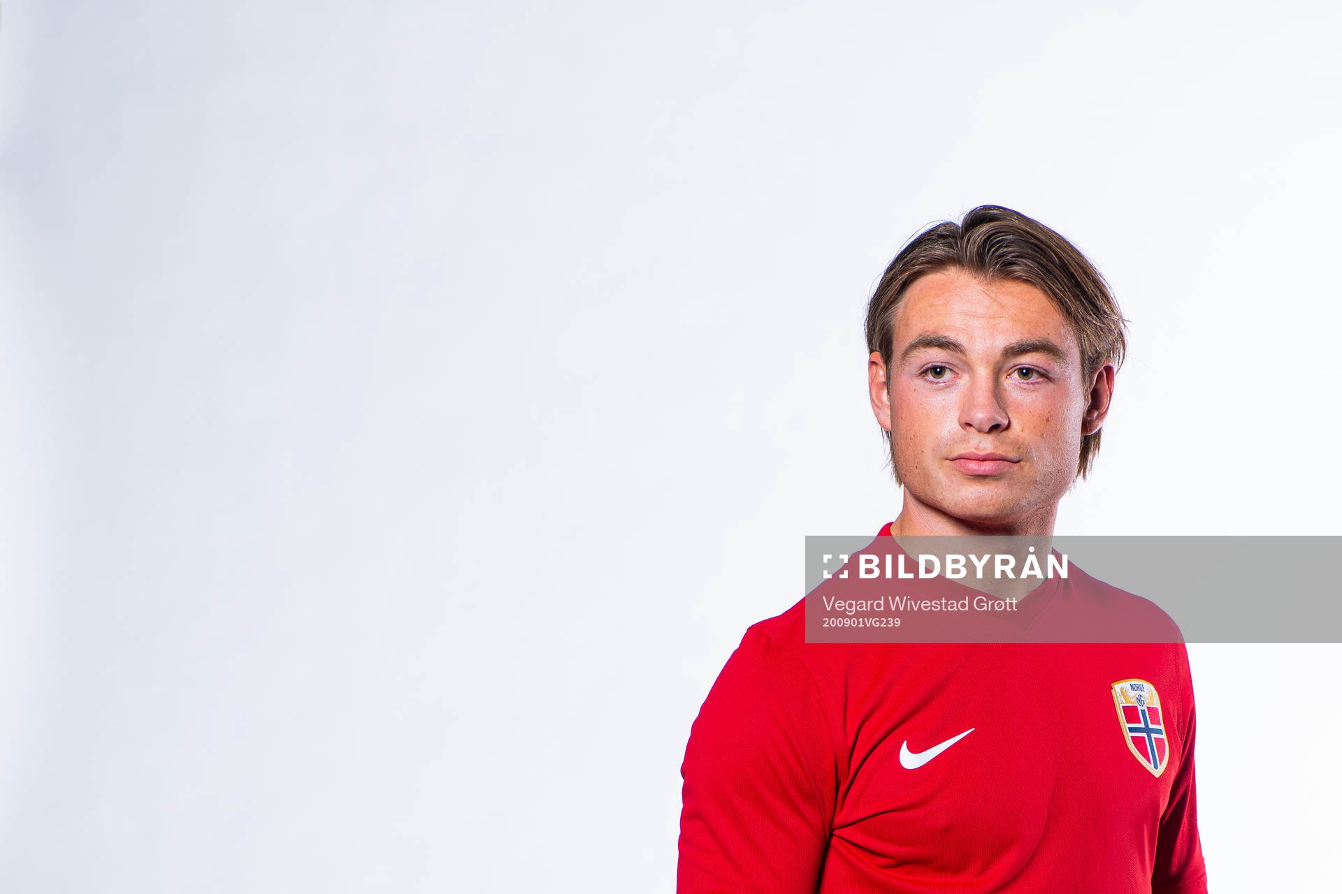 Patrick Berg of the Norwegian national football team poses