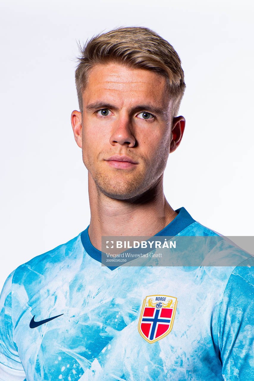 Kristoffer Ajer of the Norwegian national football team