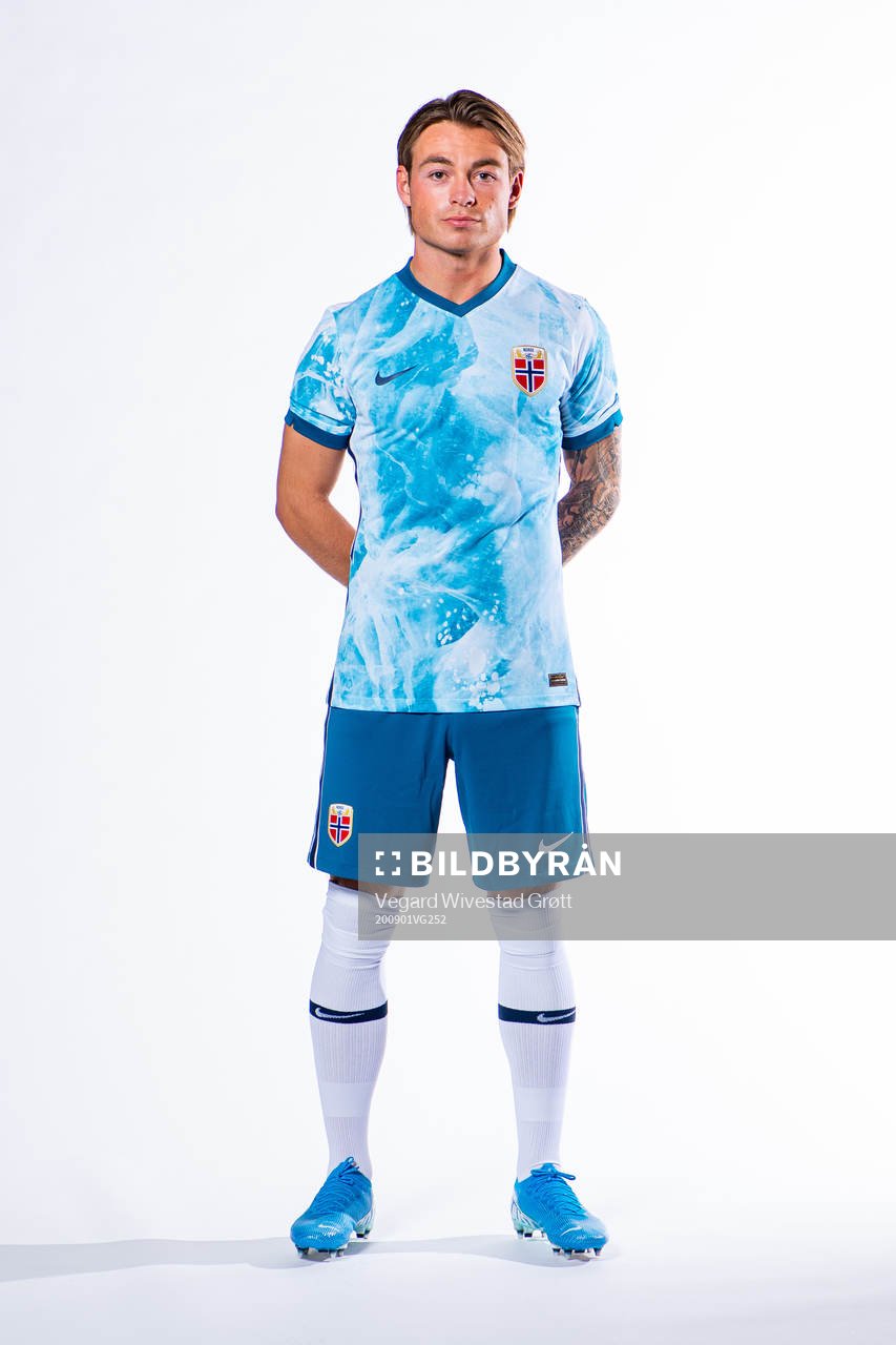 Patrick Berg of the Norwegian national football team poses