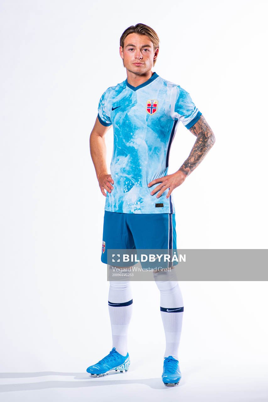 Patrick Berg of the Norwegian national football team poses