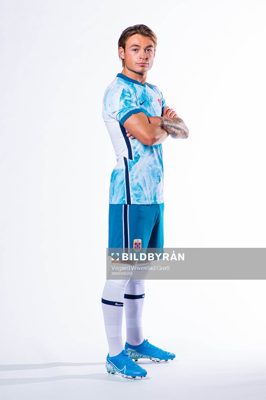 Patrick Berg of the Norwegian national football team poses