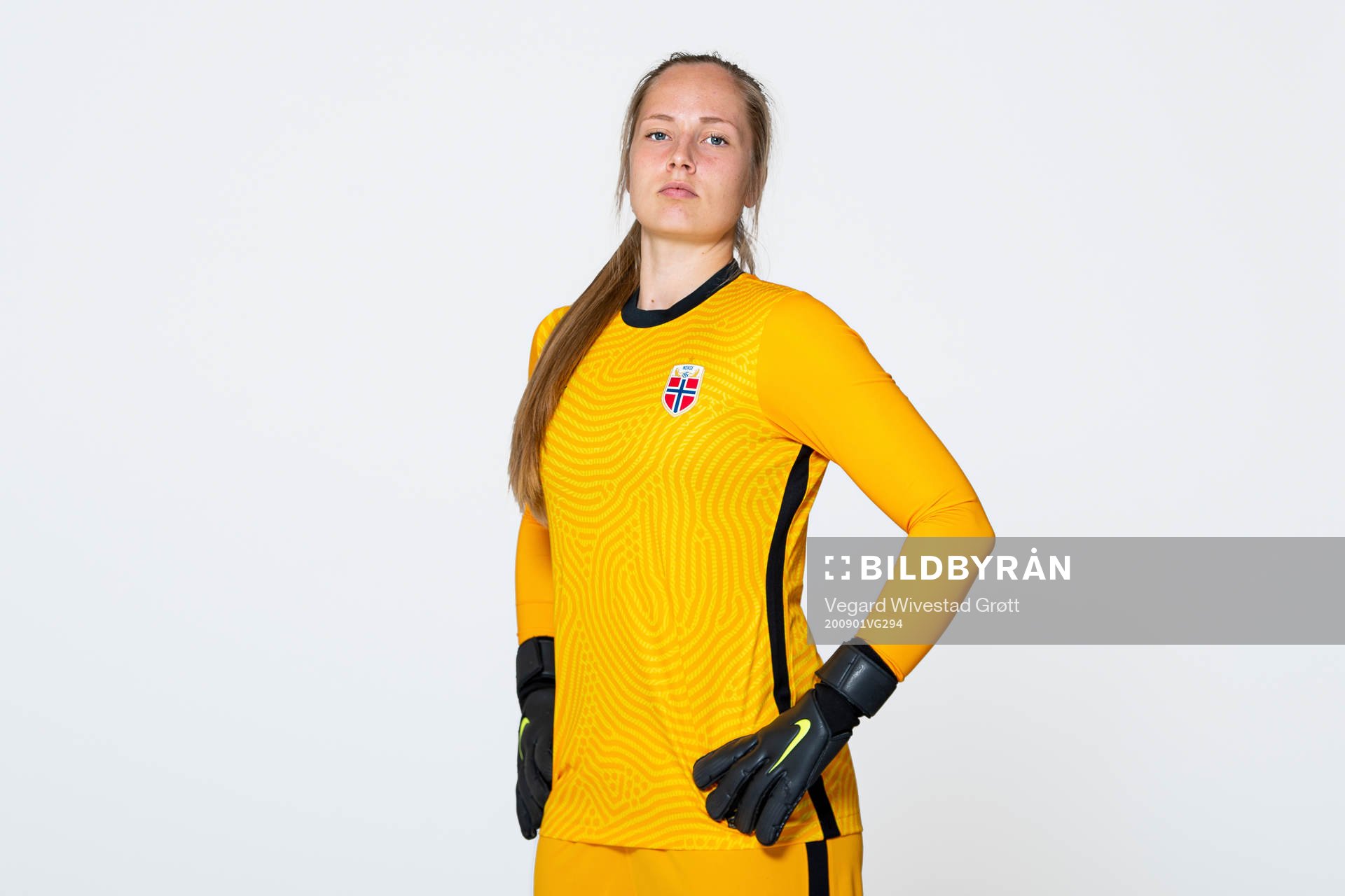 Goalkeeper Aurora Mikalsen of the Norwegian women’s