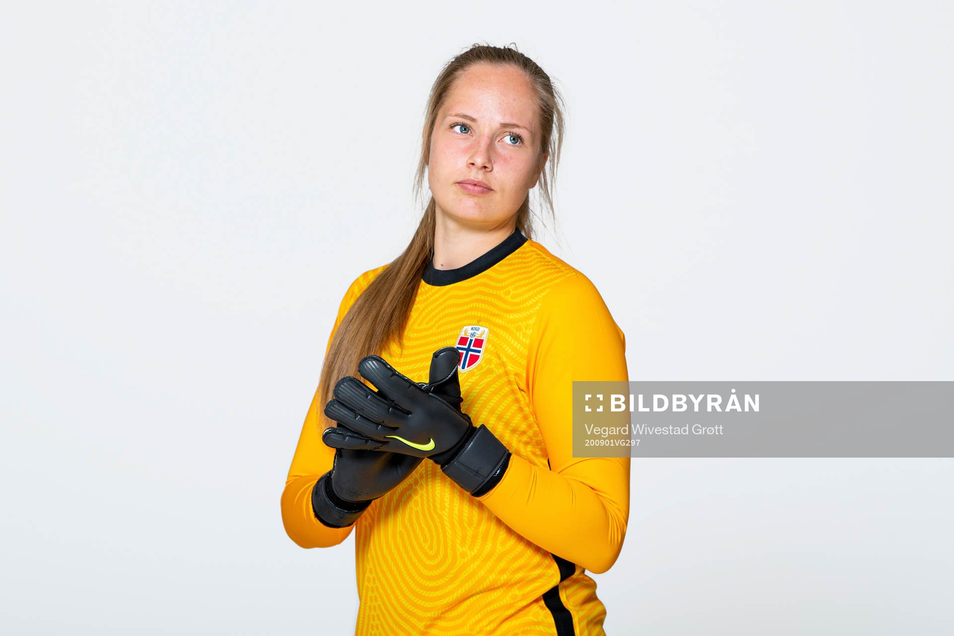 Goalkeeper Aurora Mikalsen of the Norwegian women’s
