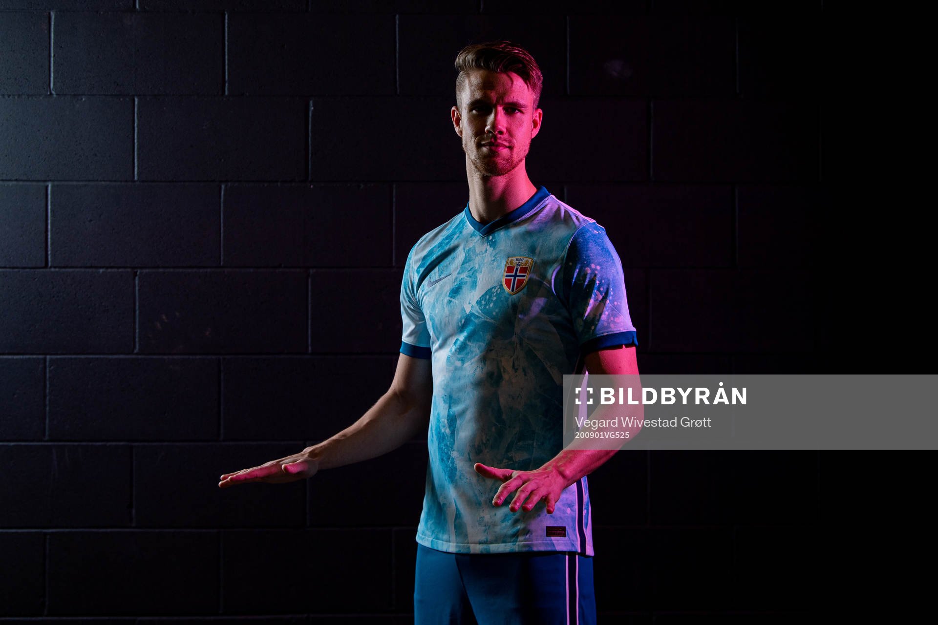 Kristoffer Ajer of the Norwegian national football team