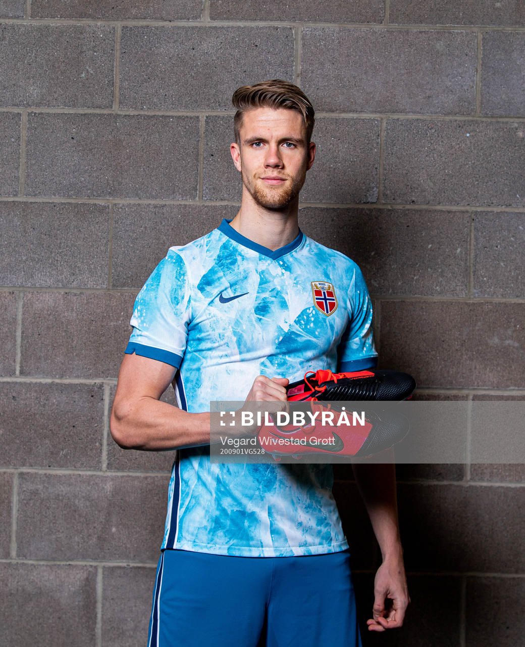 Kristoffer Ajer of the Norwegian national football team