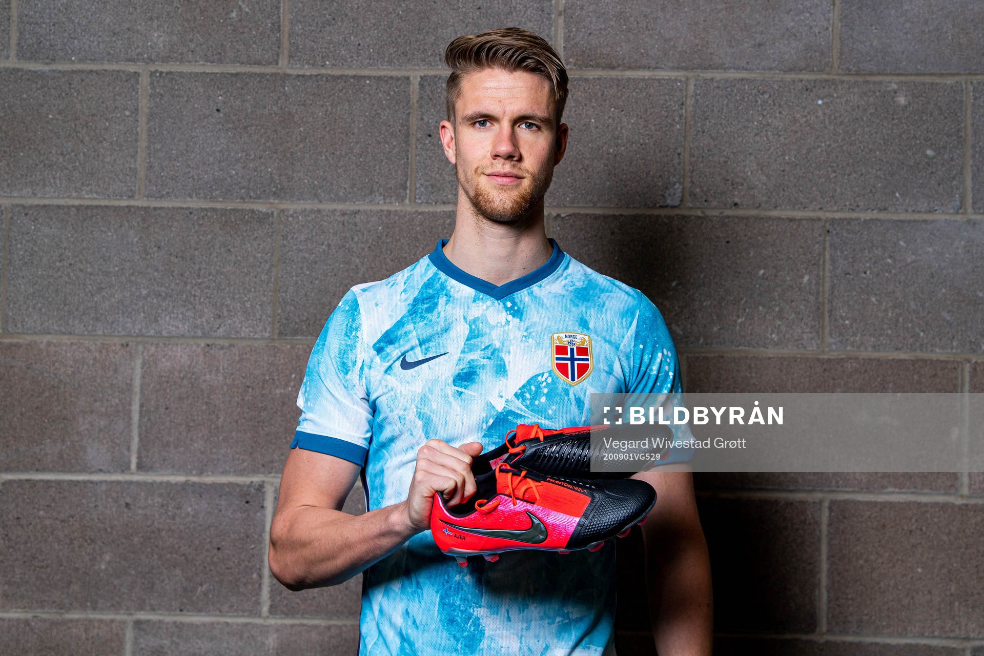 Kristoffer Ajer of the Norwegian national football team