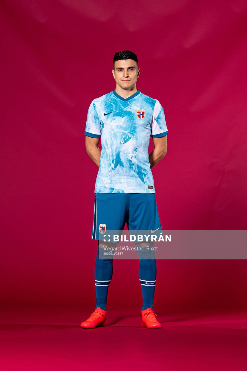 Mohamed Moi Elyounoussi of the Norwegian national football team poses for a portrait on January 30, 2020 in Glasgow.