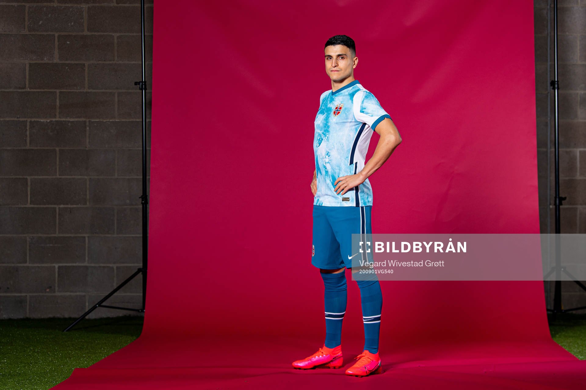 Mohamed Moi Elyounoussi of the Norwegian national football team poses for a portrait on January 30, 2020 in Glasgow.