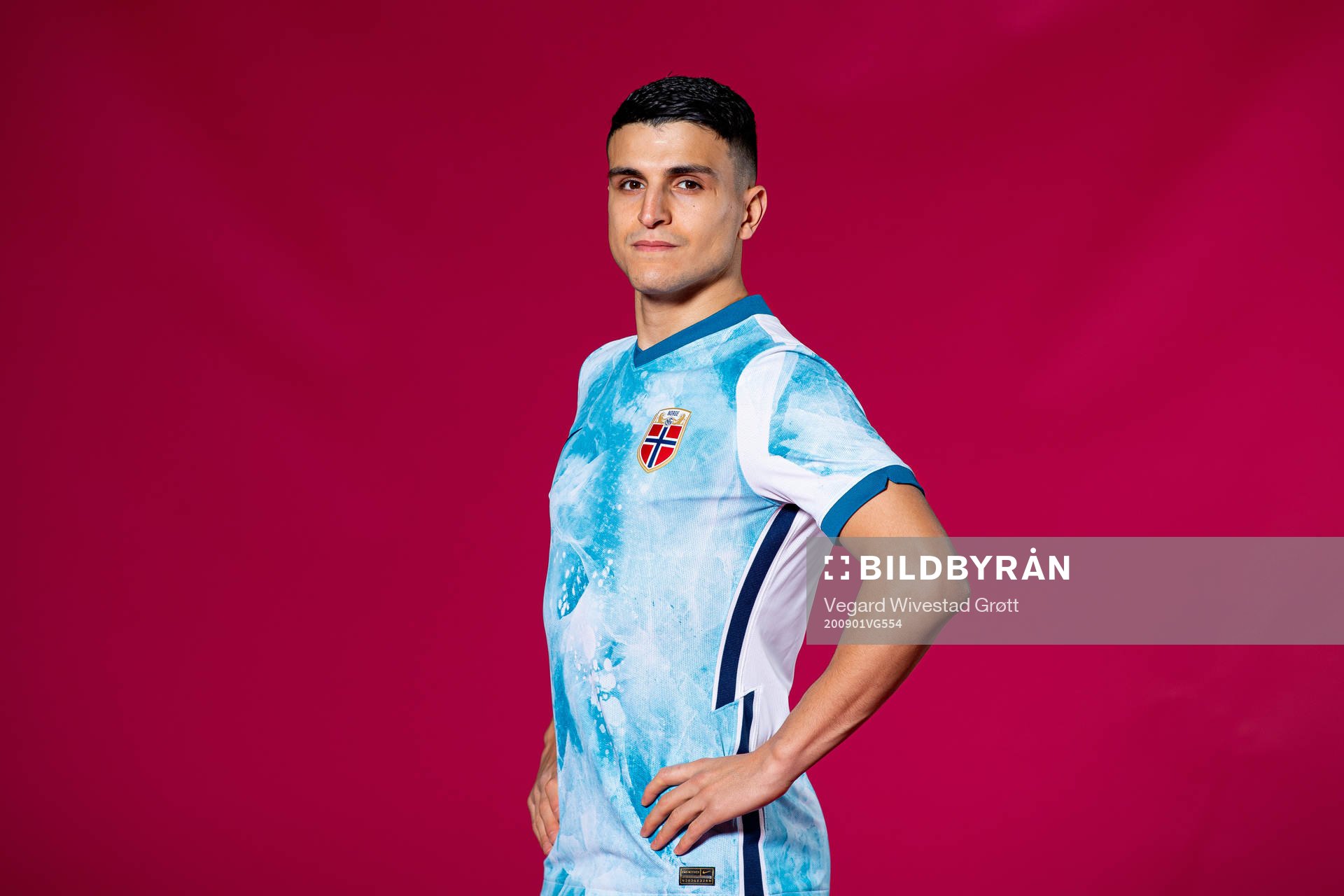 Mohamed Moi Elyounoussi of the Norwegian national football team poses for a portrait on January 30, 2020 in Glasgow.