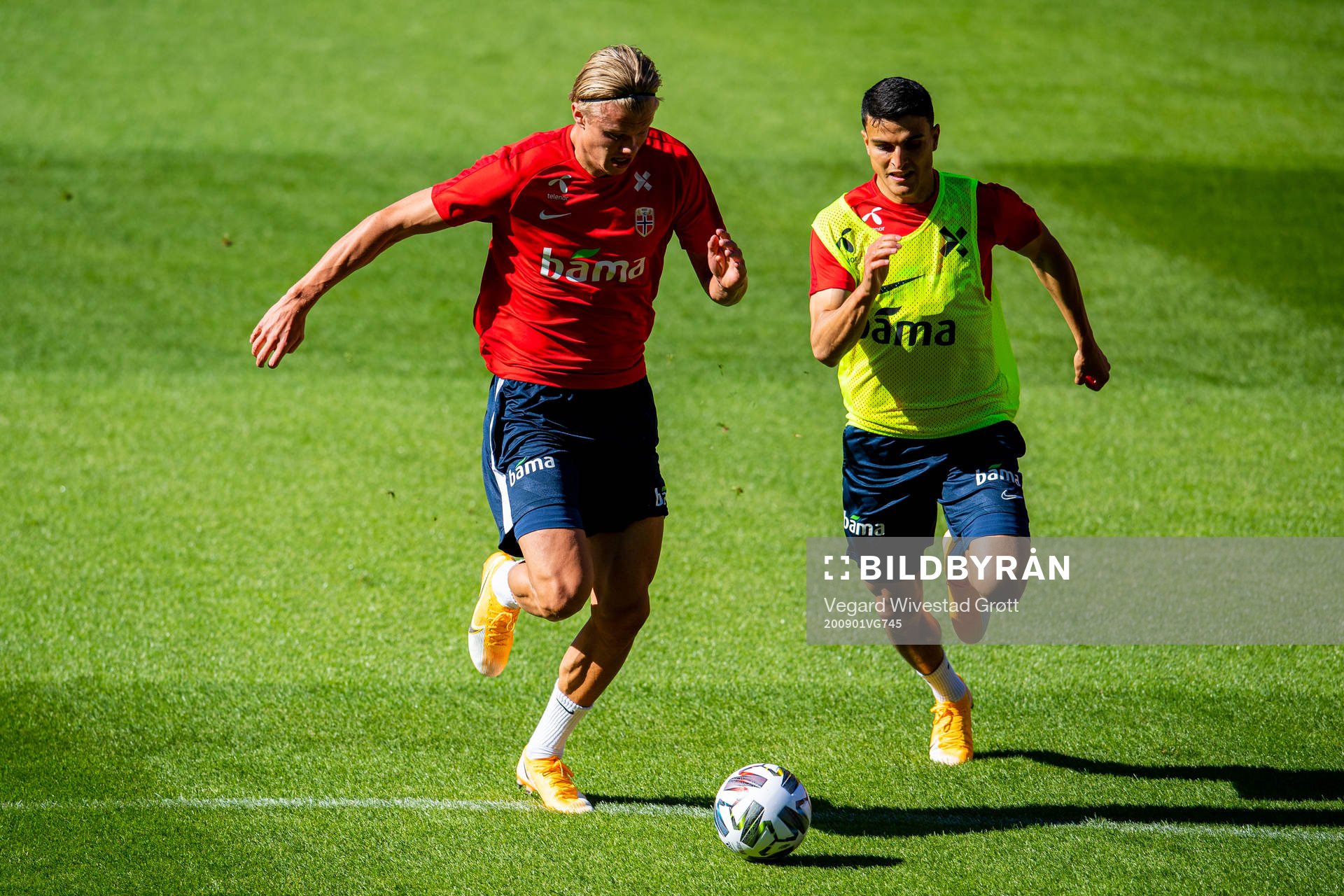 Erling Braut Haaland and Mohamed Elyounoussi of the