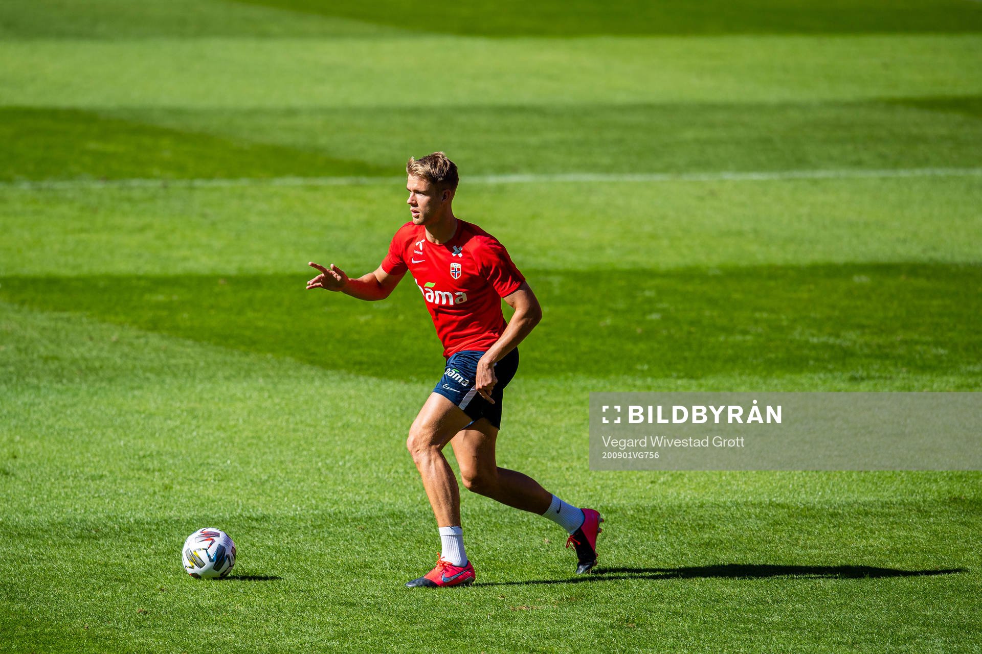 Kristoffer Ajer of the Norwegian national football team