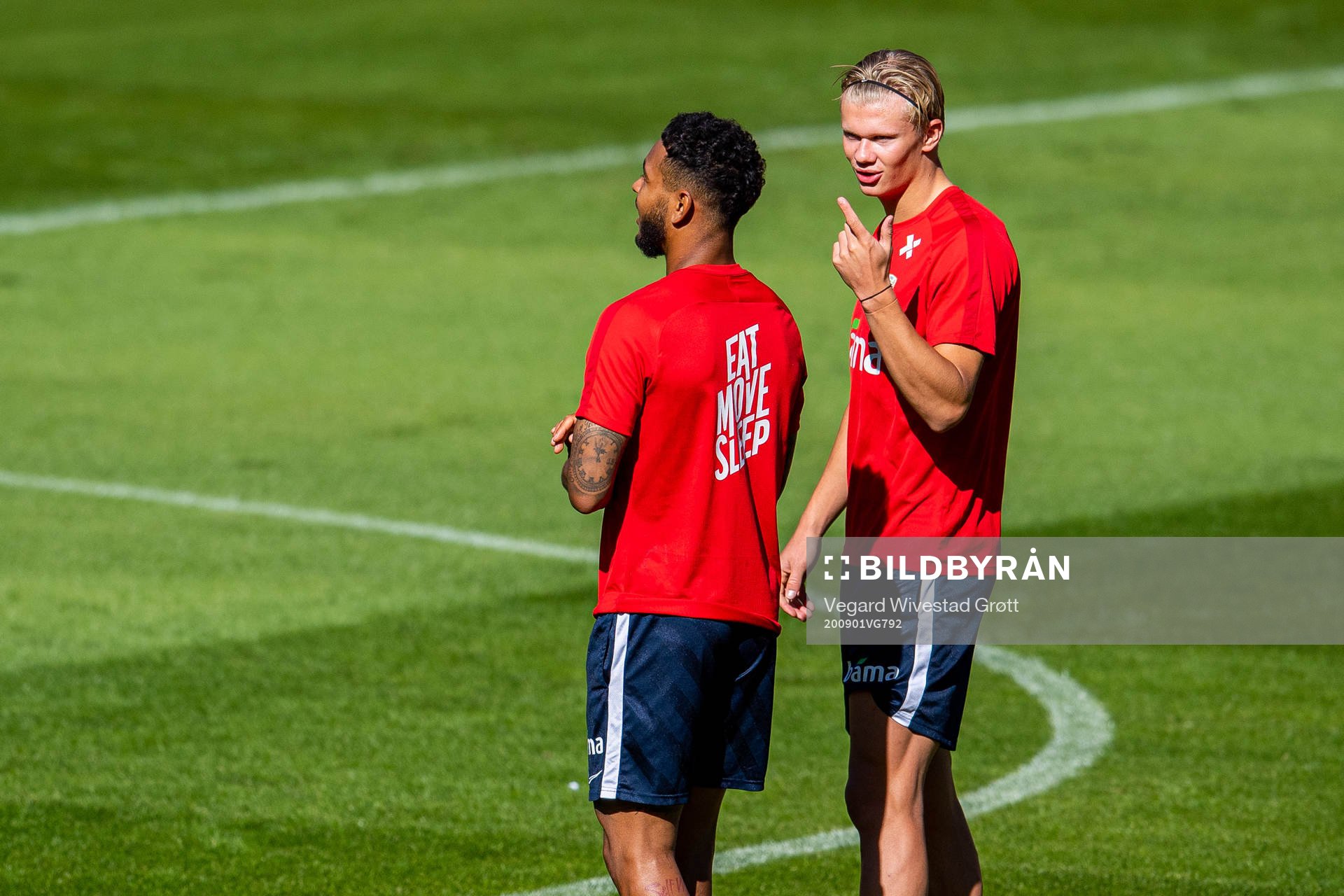 Joshua King and Erling Braut Haaland of the Norwegian
