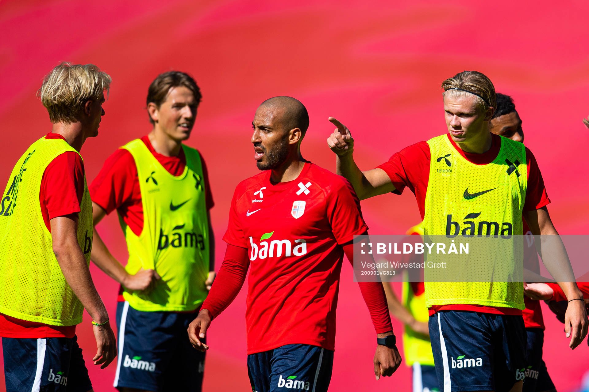 Haitam Aleesami and Erling Braut Haaland of the Norwegian