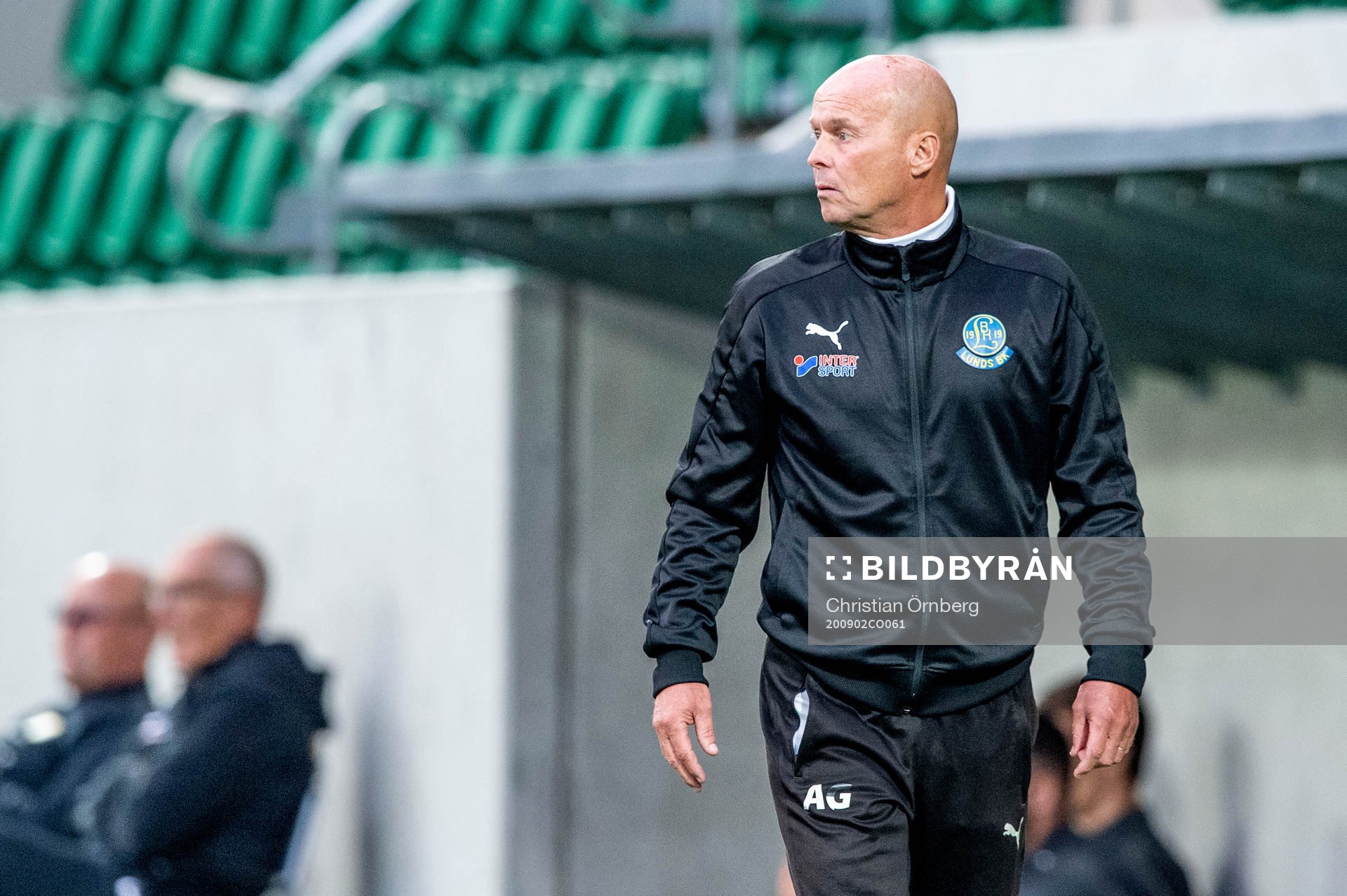 Lunds tränare Anders Grimberg under fotbollsmatchen i Division 1 södra mellan Lunds BK och Torn den 2 september 2020 i Lund.