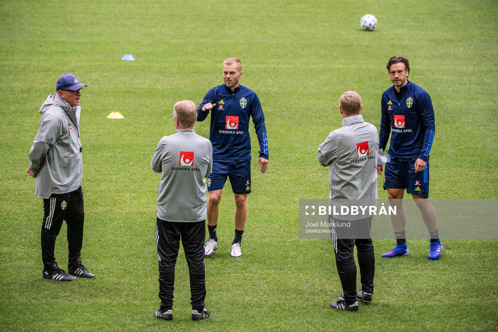 Janne Andersson, head coach, Lasse Jacobsson and Peter