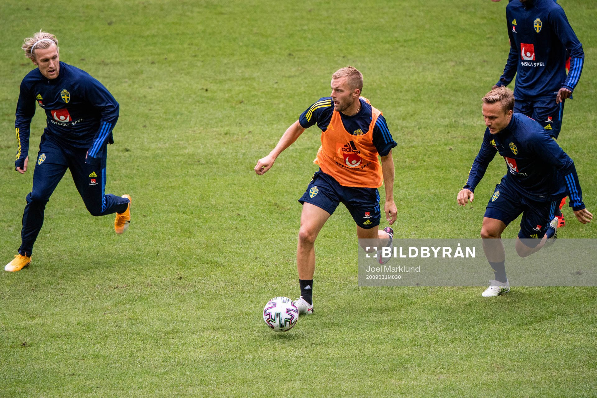 Emil Forsberg, Sebastian Larsson and Pierre Bengtsson of