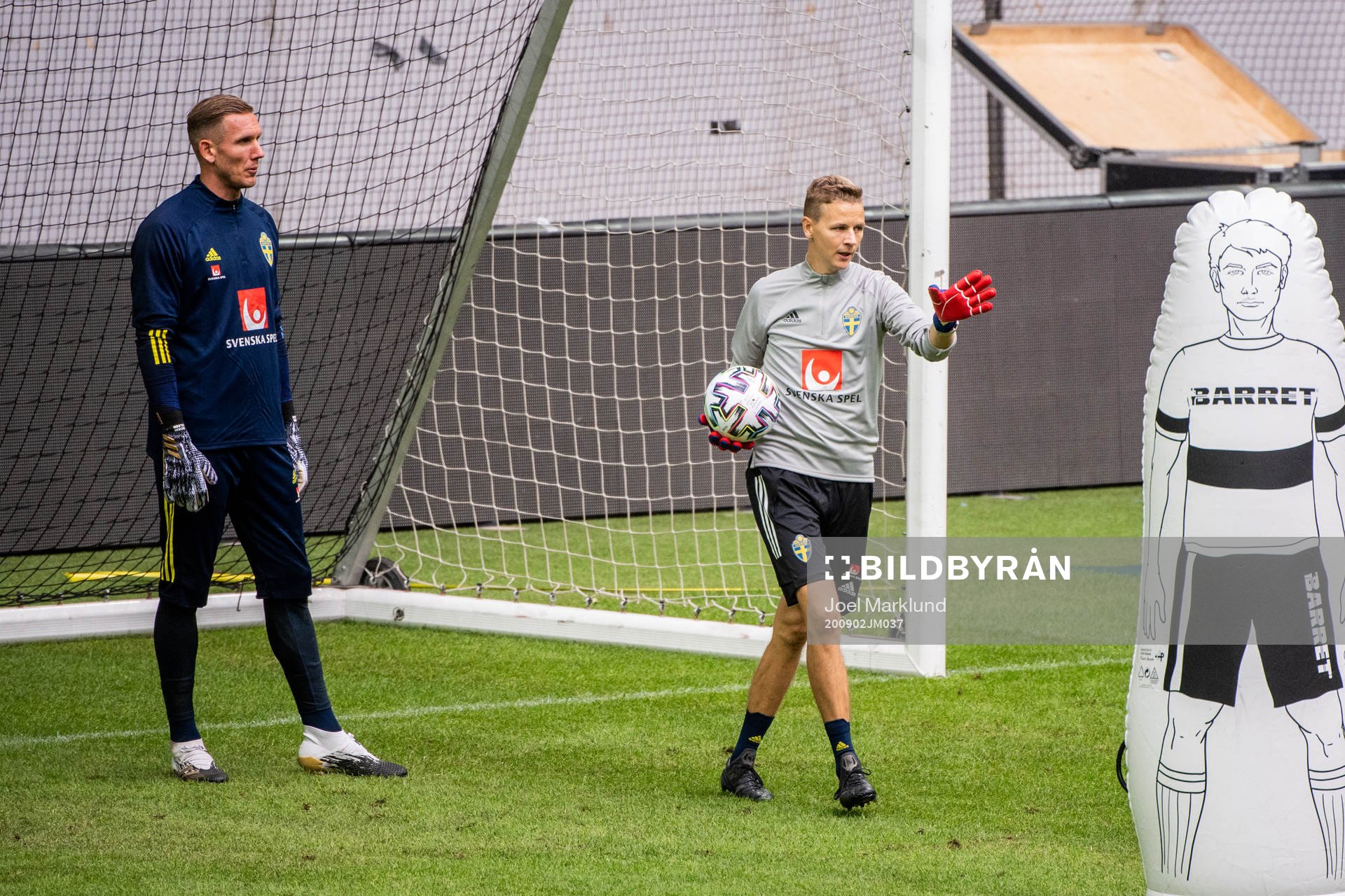 Goalkeeper Robin Olsen and Maths Elfvendal, goalkeeper