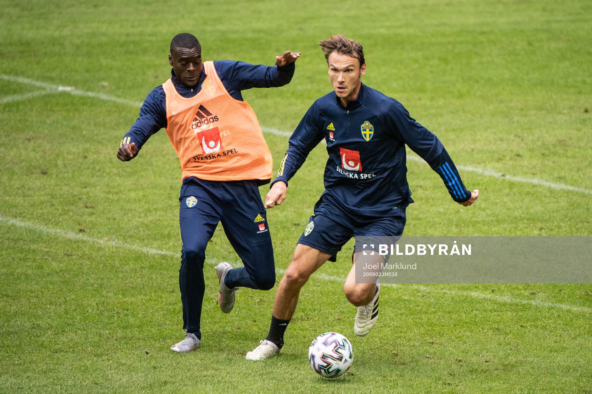 Ken Sema and Albin Ekdal of the Swedish national football