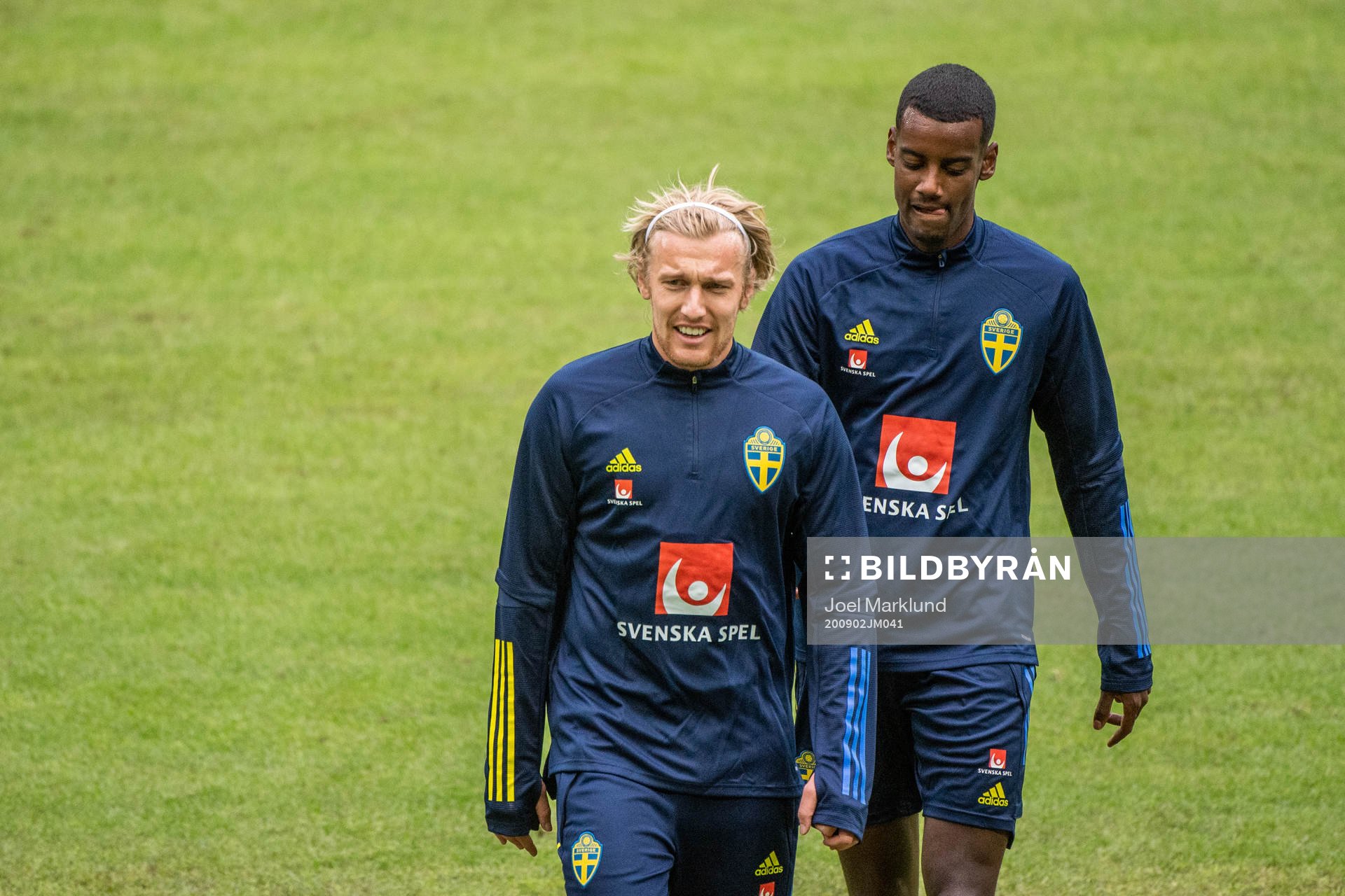 Emil Forsberg and Alexander Isak of the Swedish national
