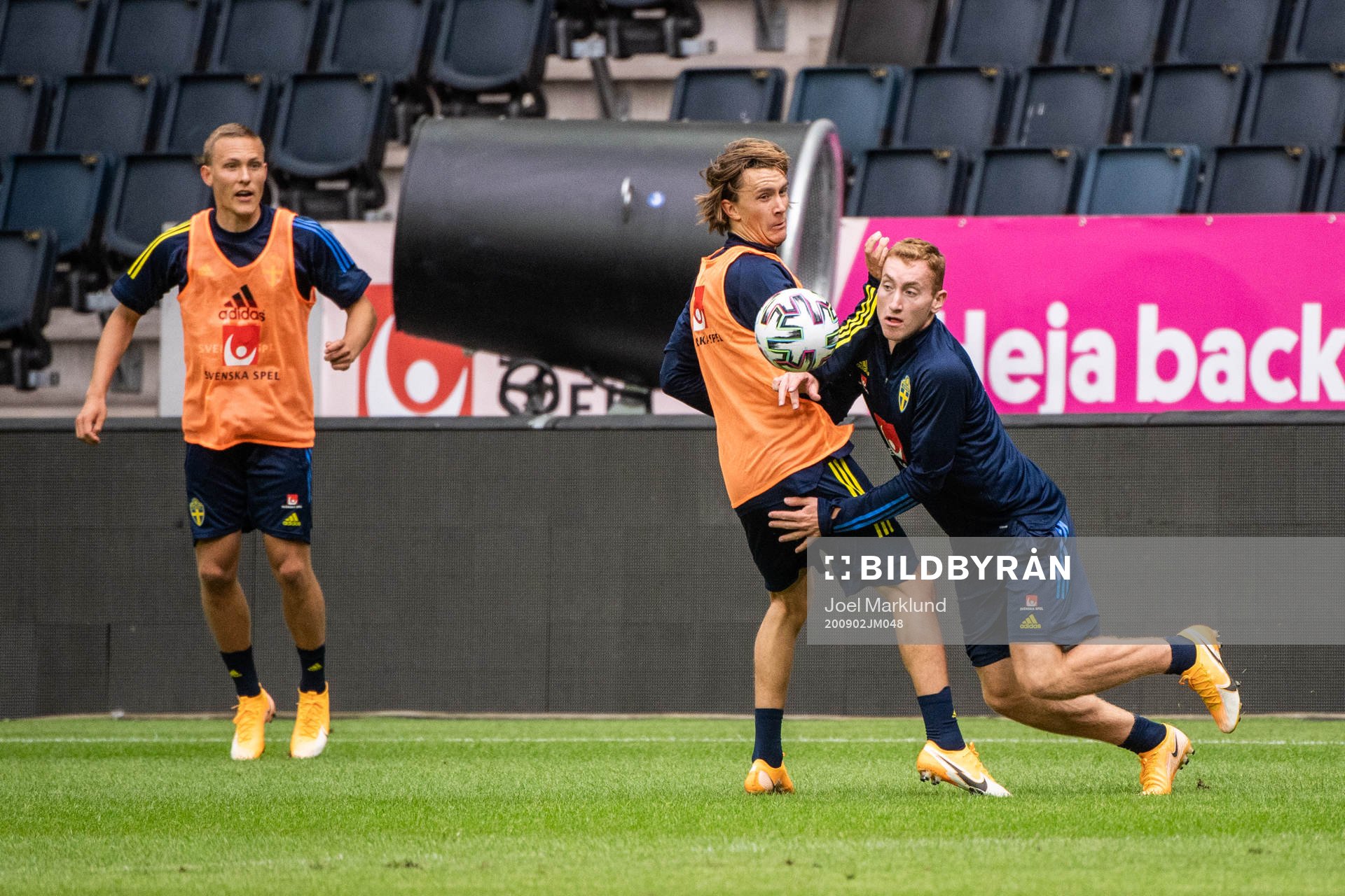 Kristoffer Olsson and Dejan Kulusevski of the Swedish
