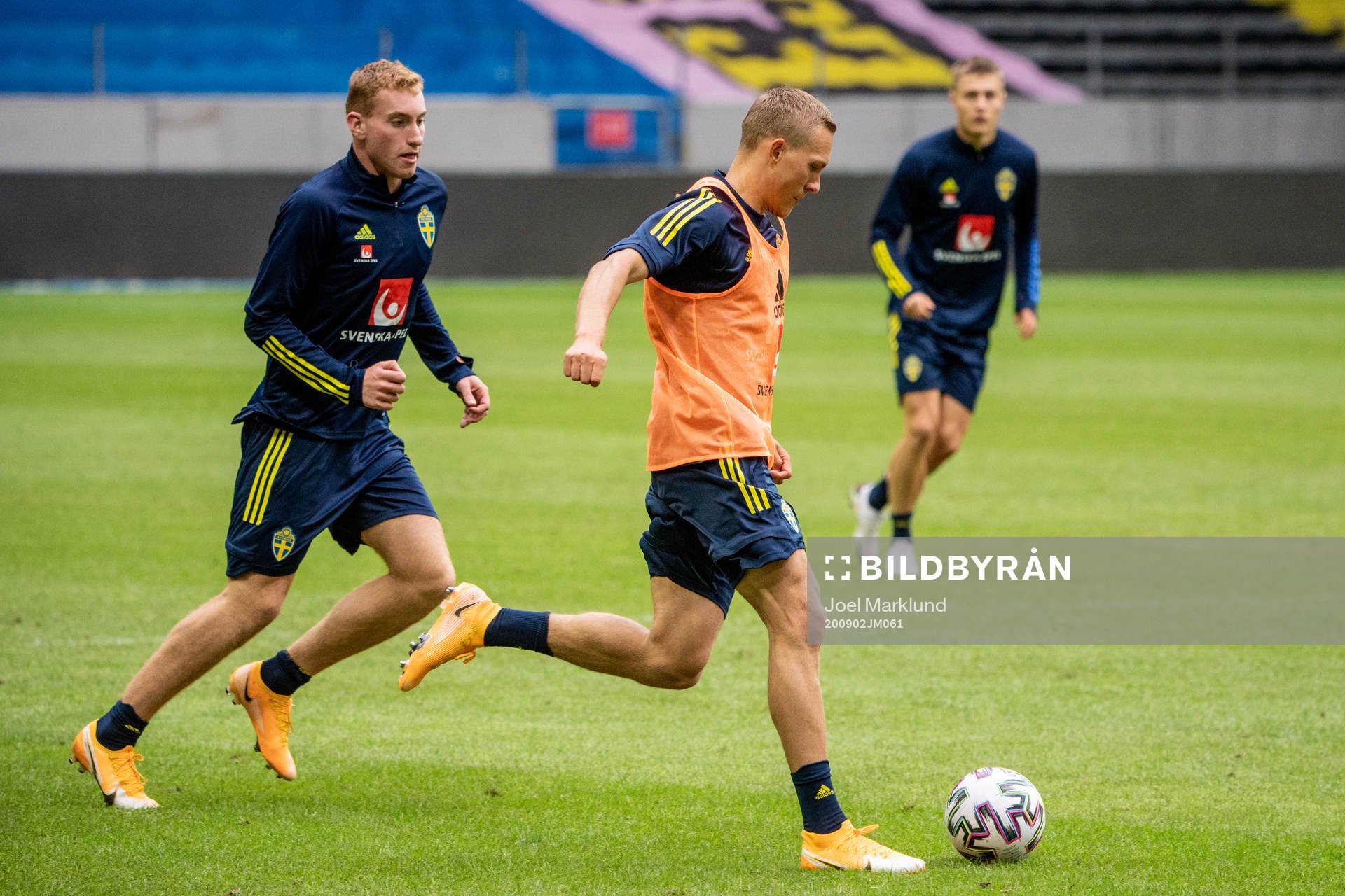 Dejan Kulusevski and Ludwig Augustinsson of the Swedish