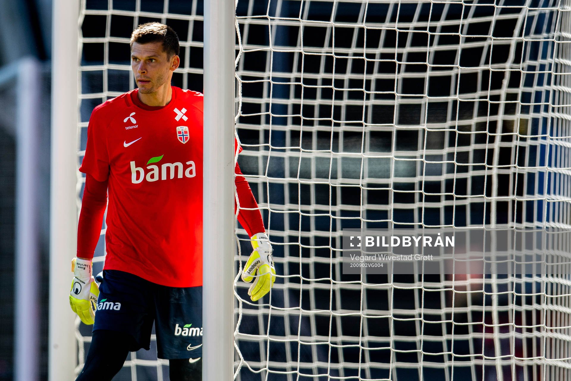 Goalkeeper Rune Almenning Jarstein of the Norwegian