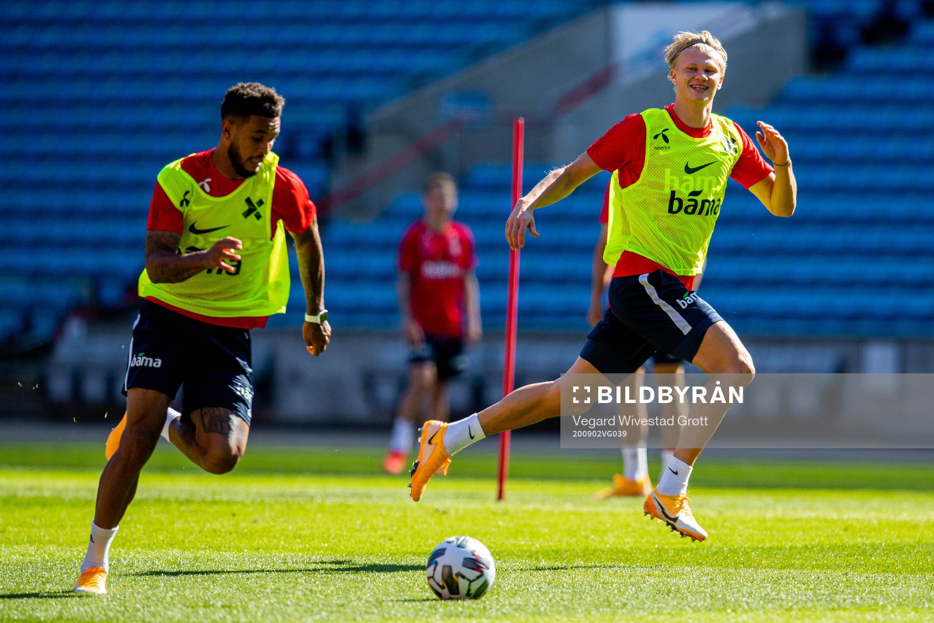 Joshua King and Erling Braut Haaland of the Norwegian