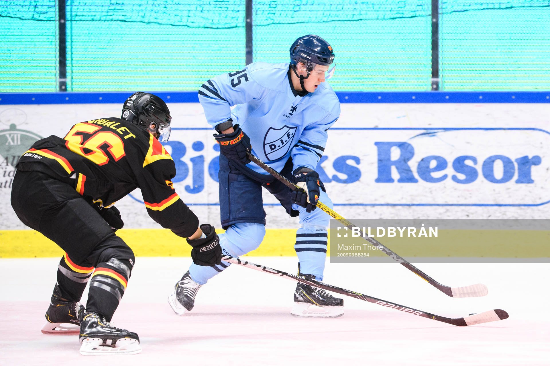 Brynäs Jonathan Sigalet och Djurgårdens Michael Haga