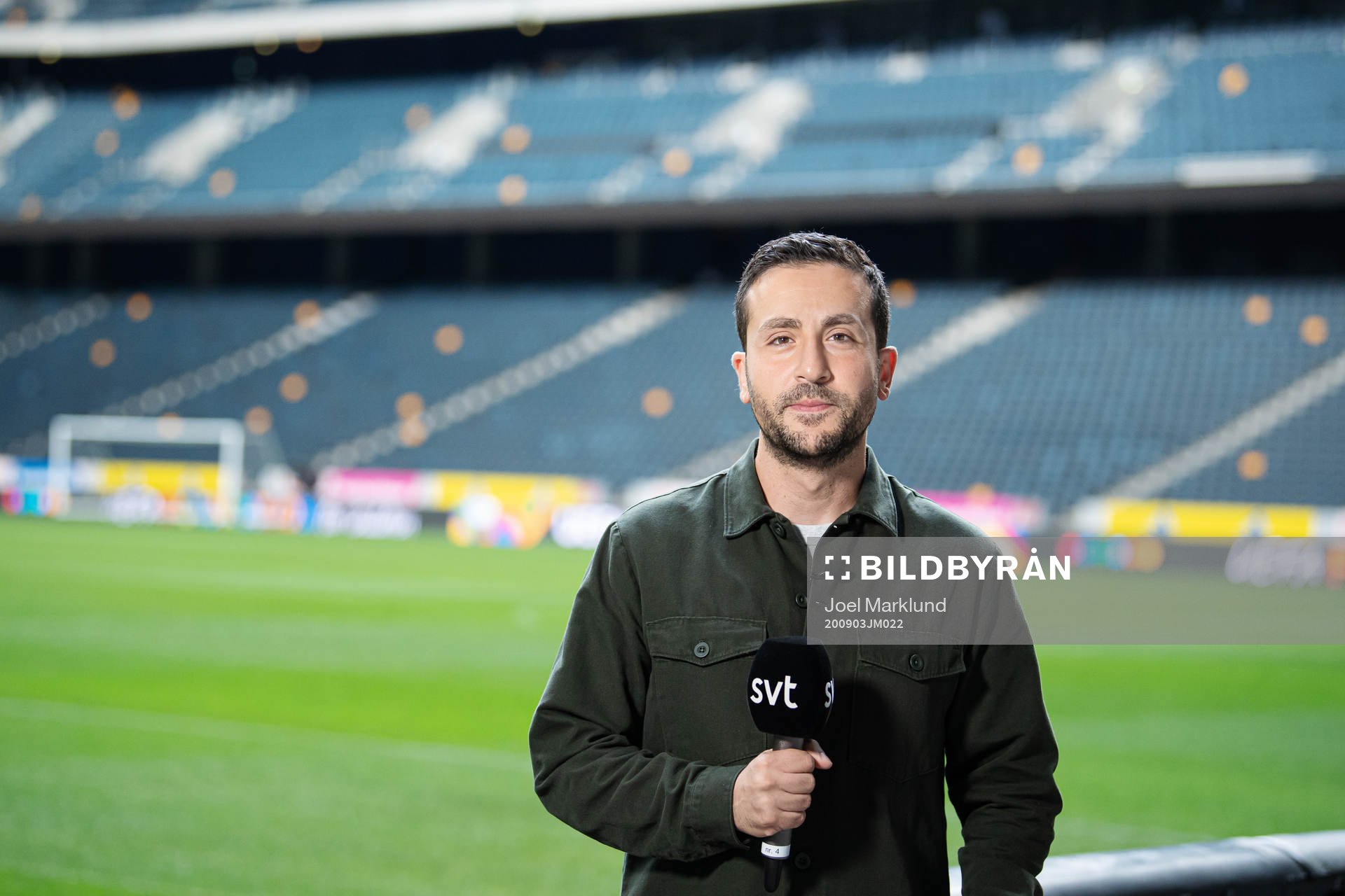 Johan Kücükaslan, reporter at SVT Sport, poses for a