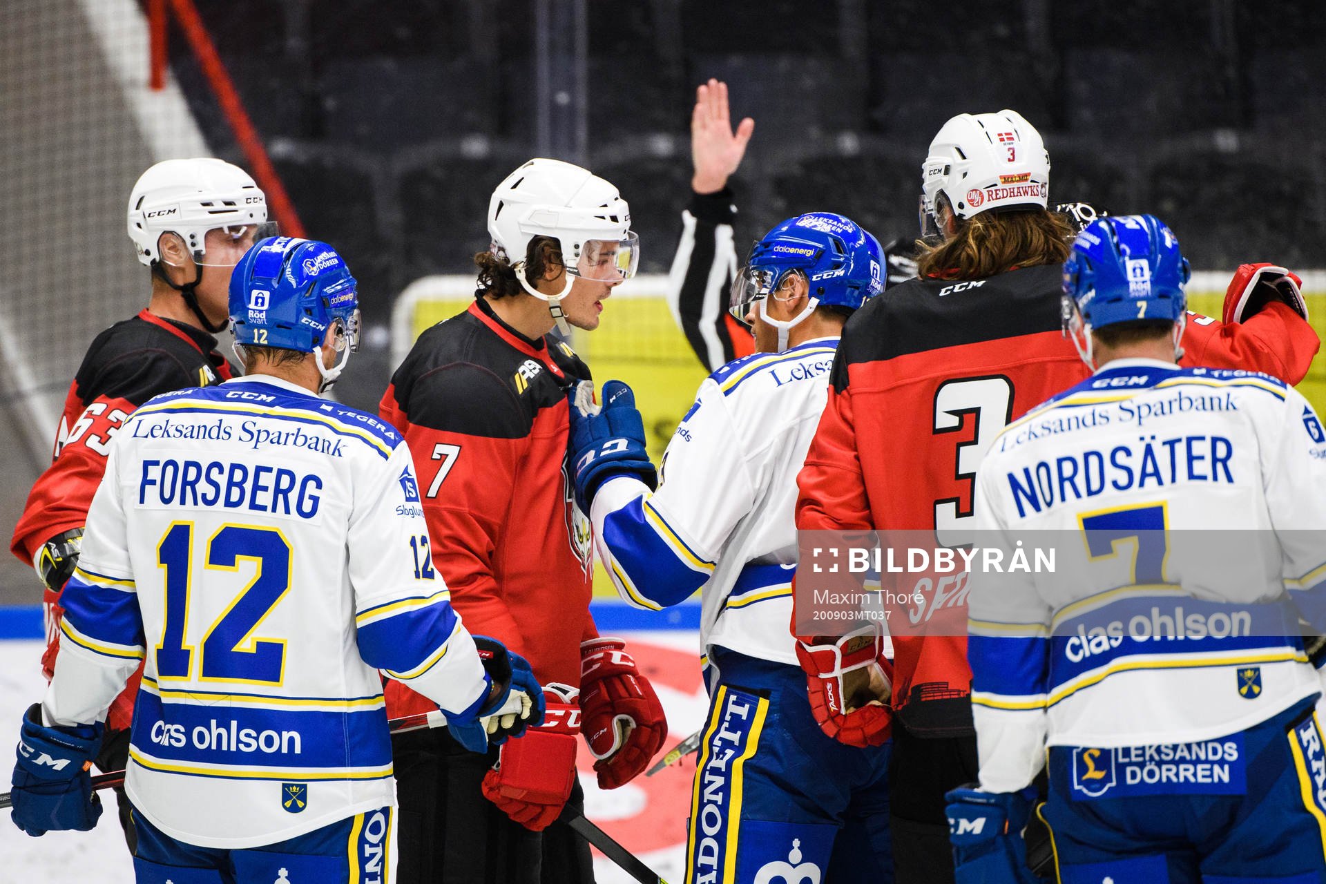 Malmö Redhawks Oliver Lauridsen och Leksands Jon Knuts