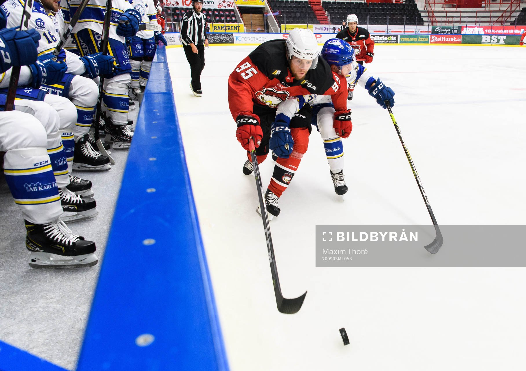 Malmö Redhawks Carl Persson och Leksands August Berg