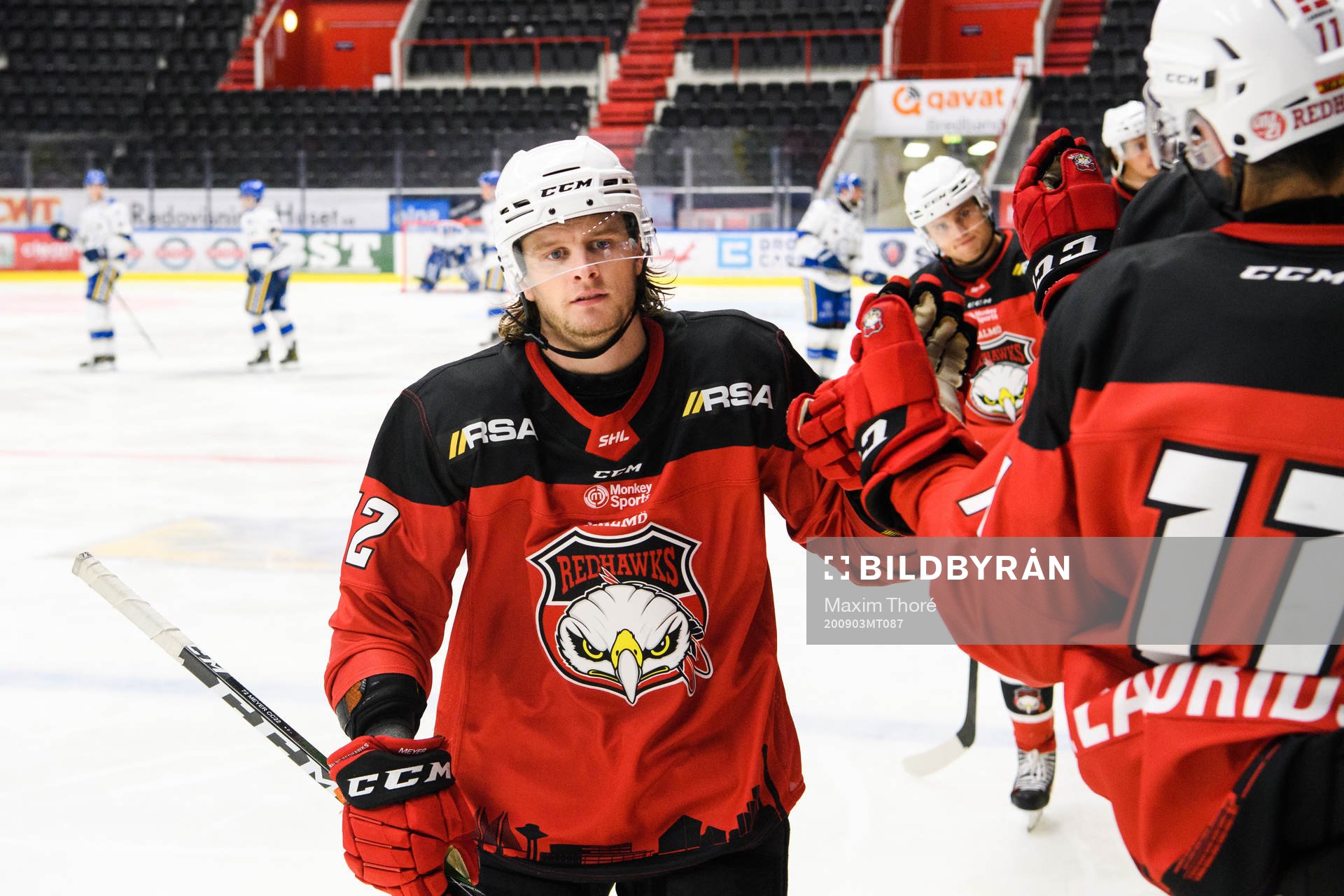 Malmö Redhawks Nicolai Meyer jublar