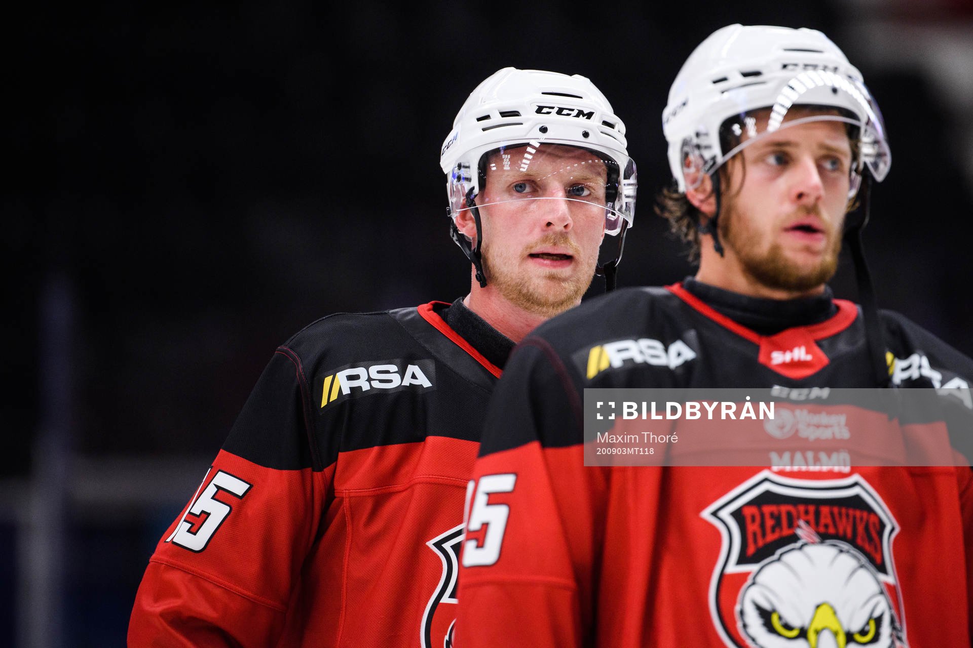 Malmö Redhawks Axel Wemmenborn och Carl Persson