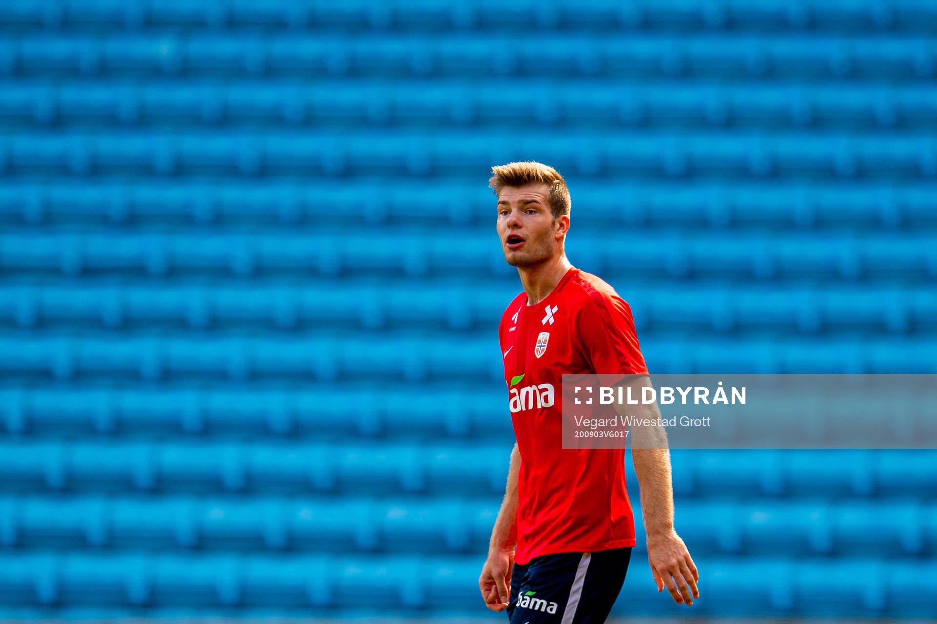 Alexander Sørloth of the Norwegian national football team