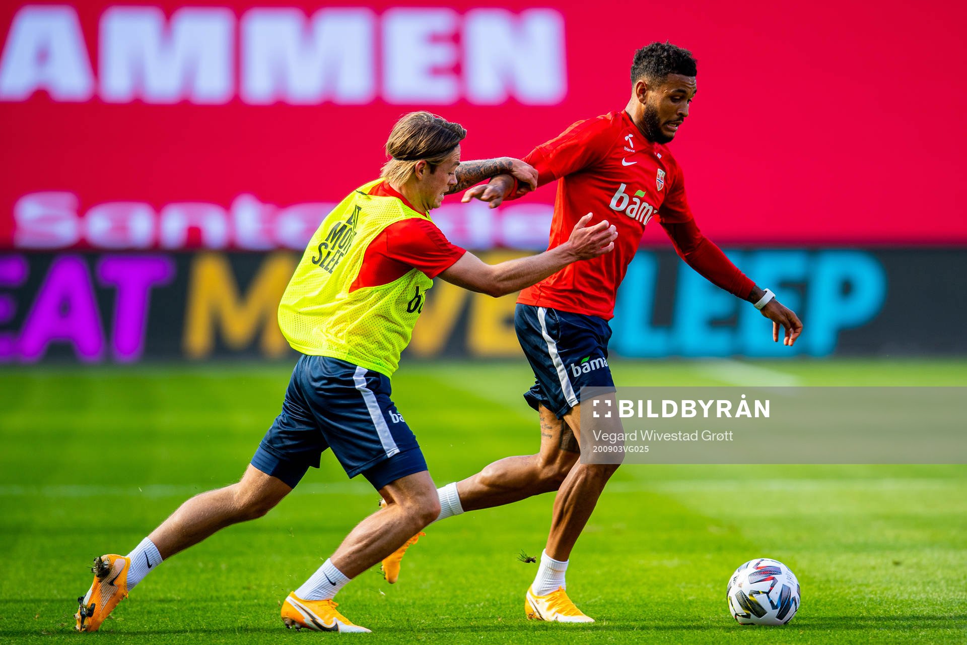 Patrick Berg and Joshua King of the Norwegian national